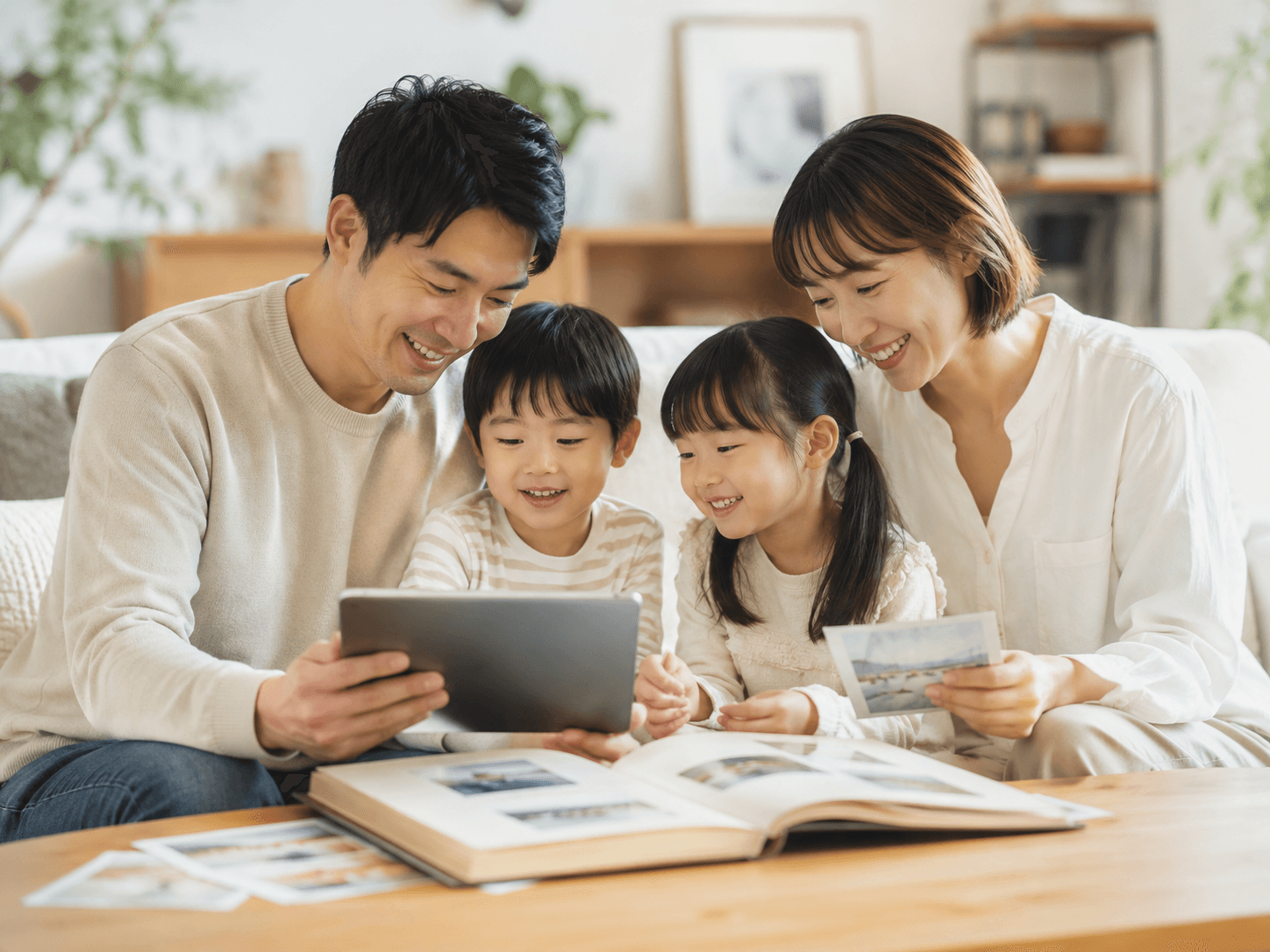 写真と記録を見返す様子のイメージ